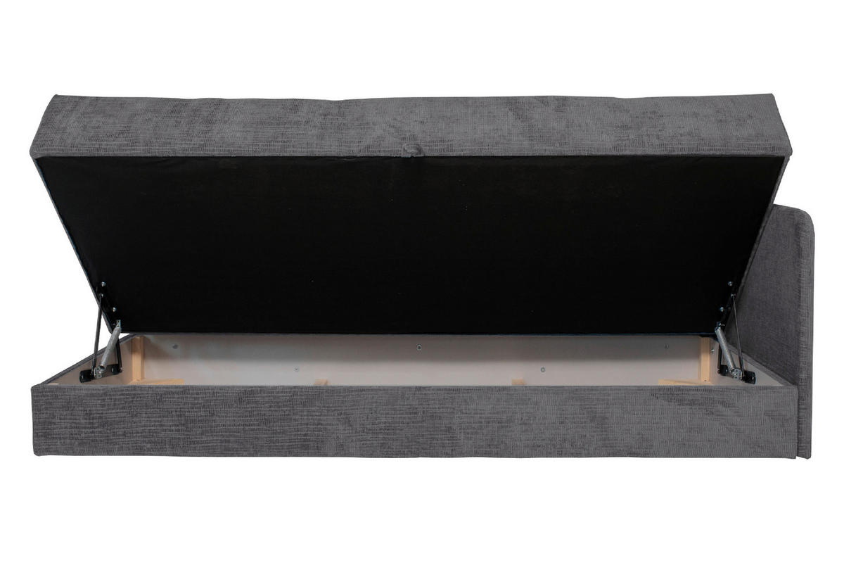 LIEGE in Velours Grau  - Schwarz/Grau, KONVENTIONELL, Kunststoff/Textil (205/80/125cm) - Xora