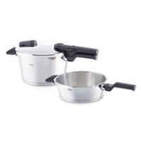 SCHNELLKOCHTOPFSET VITAQUICK  - Silberfarben, Basics, Metall - Fissler