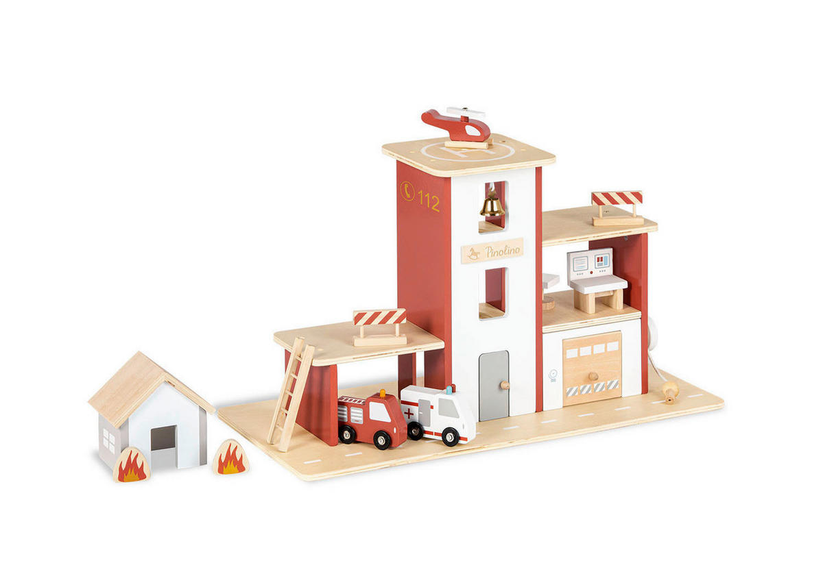 FEUERWEHRSTATION - Multicolor, Basics, Holz (55/32cm) - Pinolino
