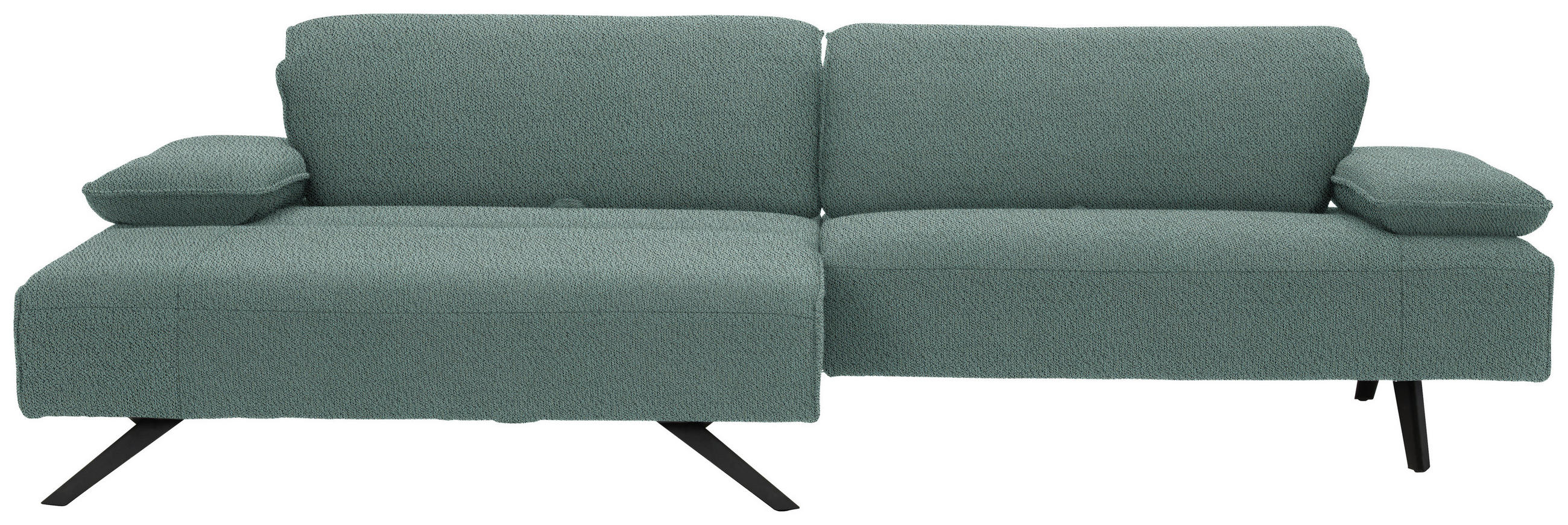 ECKSOFA in Flachgewebe Türkis  - Türkis/Anthrazit, Design, Textil/Metall (166/280cm) - Johann Jakob