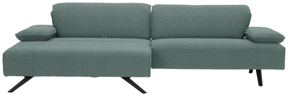 ECKSOFA in Flachgewebe Türkis  - Türkis/Anthrazit, Design, Textil/Metall (166/280cm) - Johann Jakob