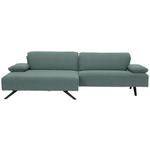 ECKSOFA in Flachgewebe Türkis  - Türkis/Anthrazit, Design, Textil/Metall (166/280cm) - Ambiente