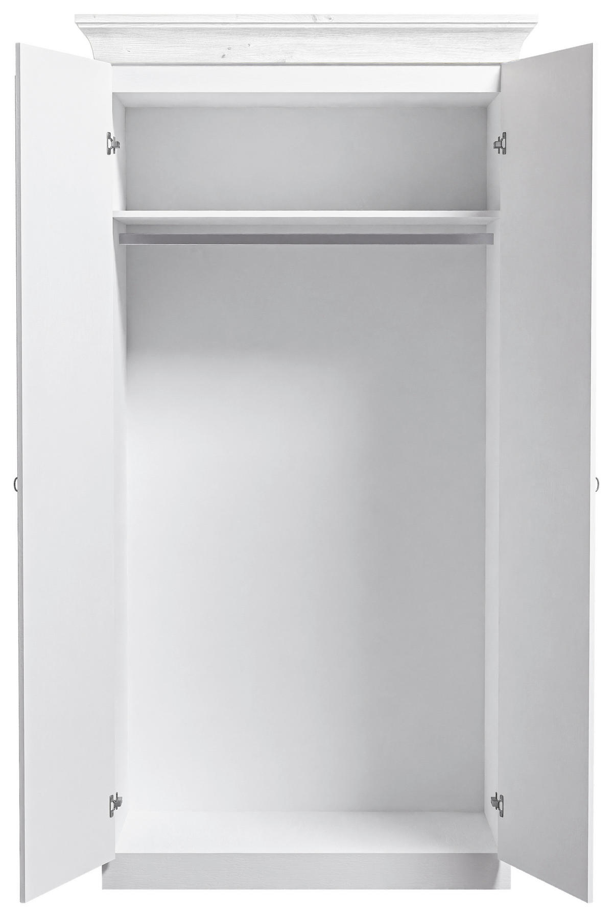 DREHTÜRENSCHRANK 108/210/64 cm,  in Weiß, 2-türig  - Weiß/Kupferfarben, ROMANTIK / LANDHAUS, Holz/Holzwerkstoff (108/210/64cm) - Boxxx