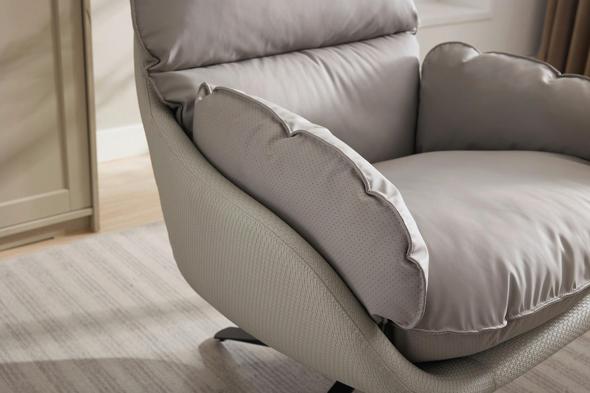 RELAXSESSEL Lederlook    - Taupe, MODERN, Textil (81/109/95cm) - MID.YOU