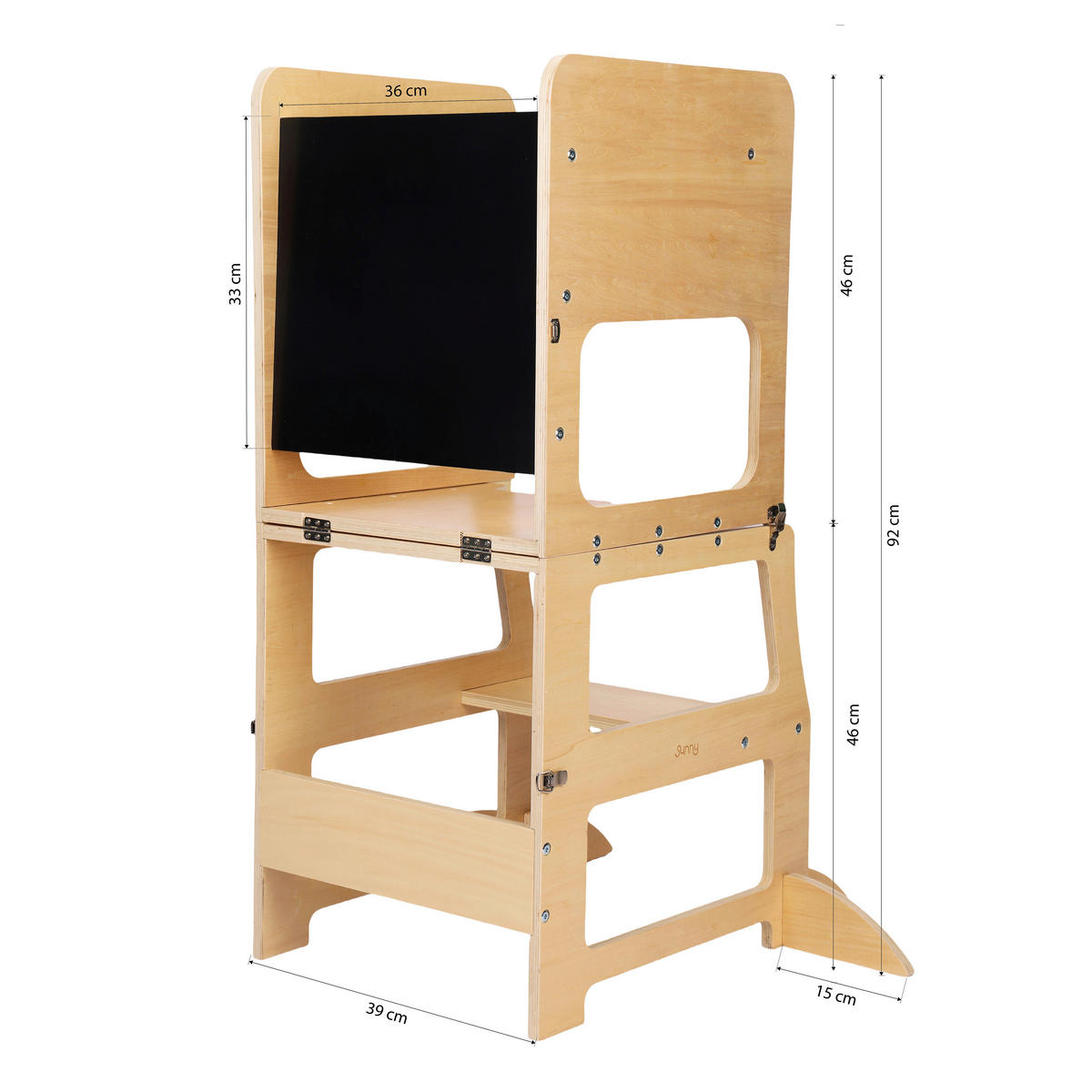 LERNTURM MAE LEARNING TOWER 2 IN 1  - Schwarz/Kieferfarben, KONVENTIONELL, Holz (49/40/92cm)