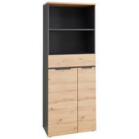 ARHIVSKA OMARA  barve grafita, hrast artisan  - barve grafita/hrast artisan, Moderno, leseni material (75/197/38cm) - Voleo