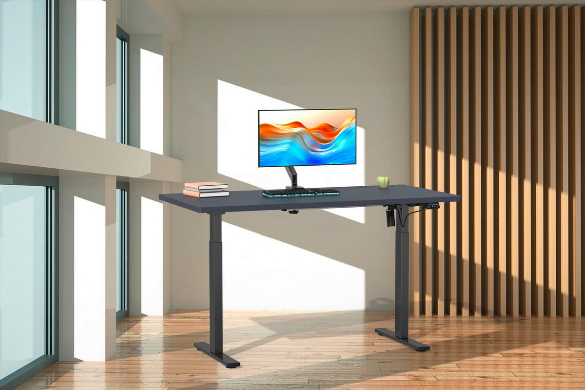 SKRIVBORD 110/50/71 cm  i antracit, svart  - silver/svart, Design, metall/trämaterial (110/50/71cm) - MID.YOU