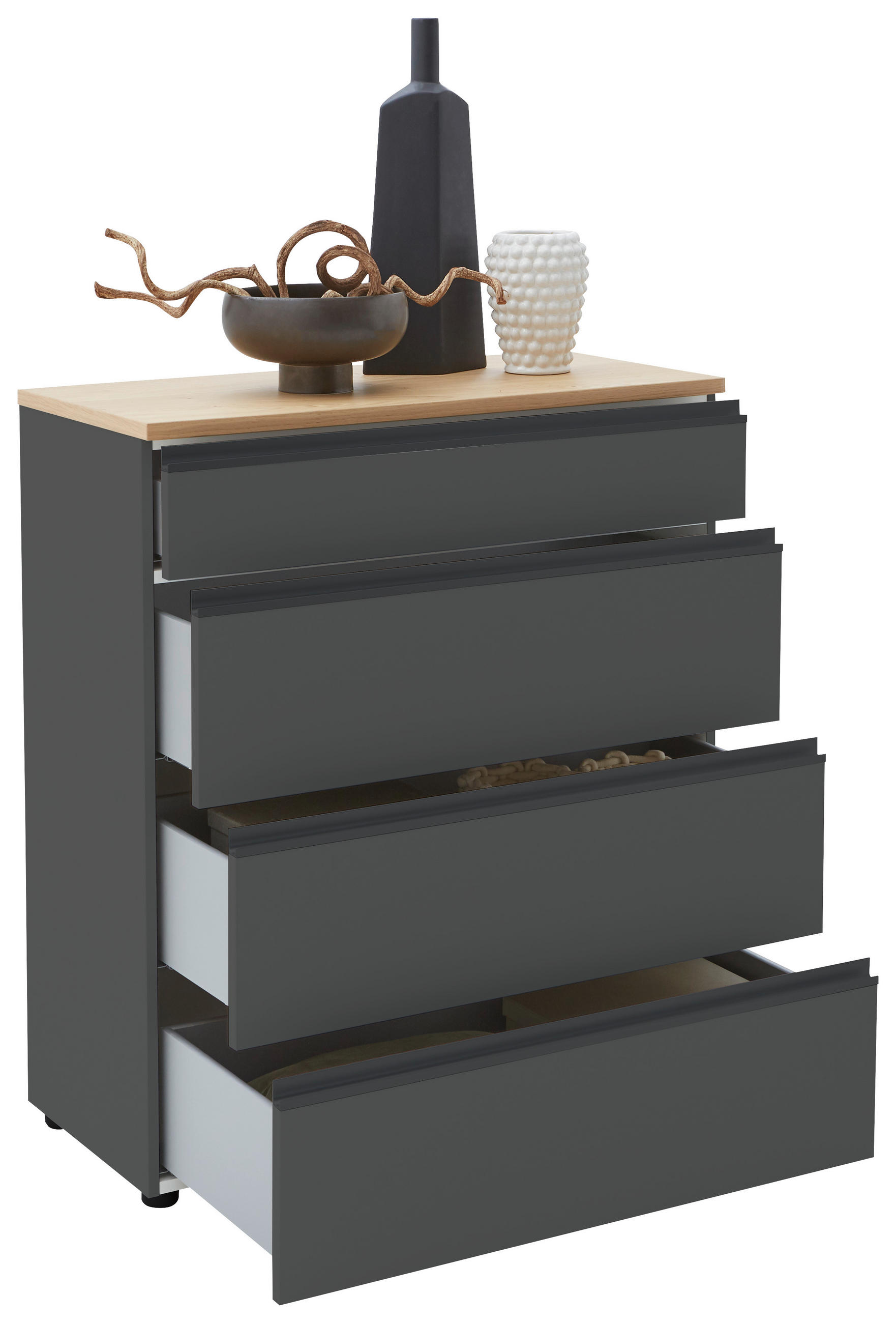 KOMMODE 90/102/41 cm  in Dunkelgrau  - Eichefarben/Dunkelgrau, Design, Holz/Holzwerkstoff (90/102/41cm) - Dieter Knoll
