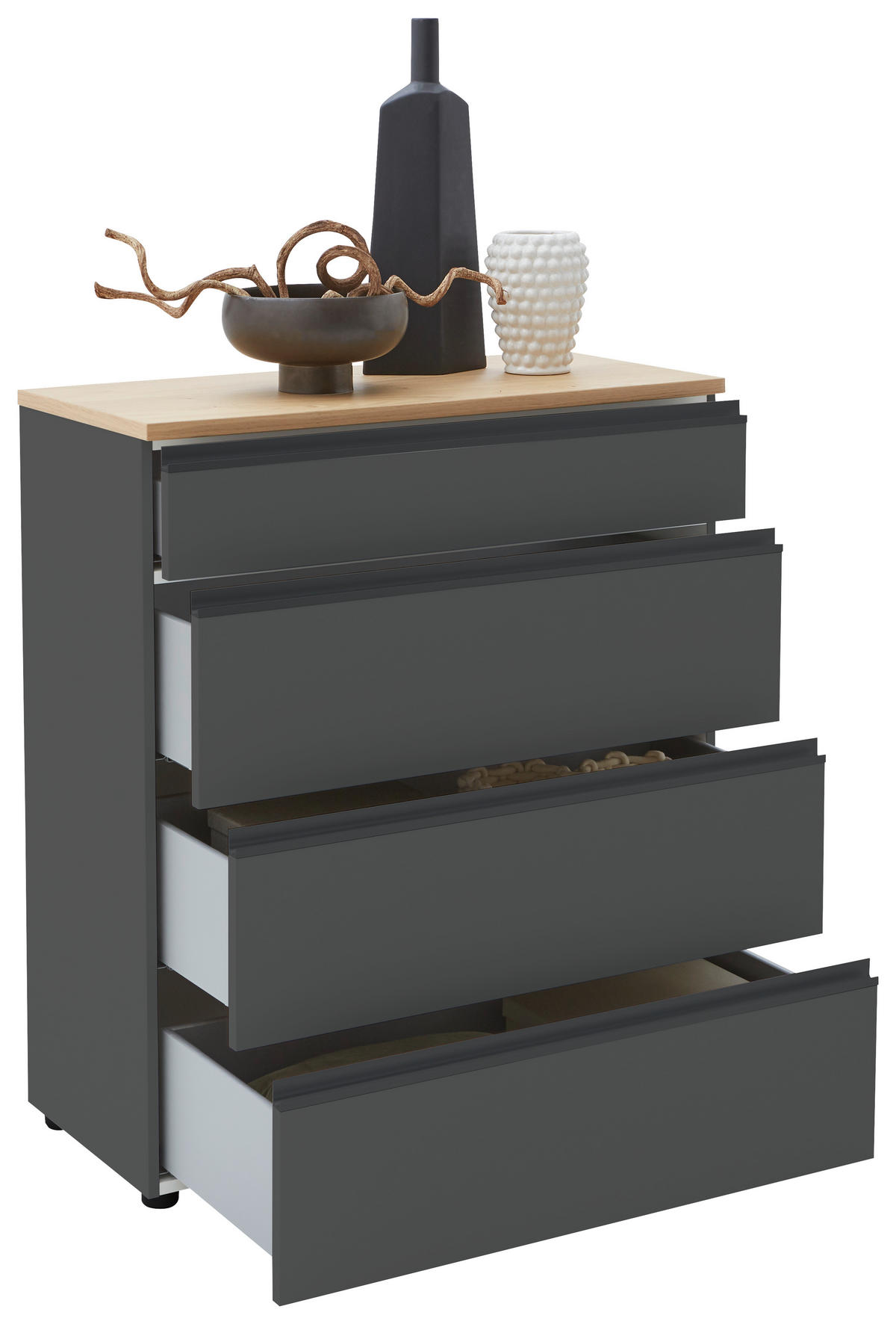 KOMMODE 90/102/41 cm  in Grau, Eichefarben  - Eichefarben/Anthrazit, Design, Holz/Holzwerkstoff (90/102/41cm) - Dieter Knoll