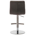 BARHOCKER in Metall, Textil Edelstahlfarben, Cappuccino  - Edelstahlfarben/Cappuccino, Design, Textil/Metall (43/84/52cm) - Dieter Knoll