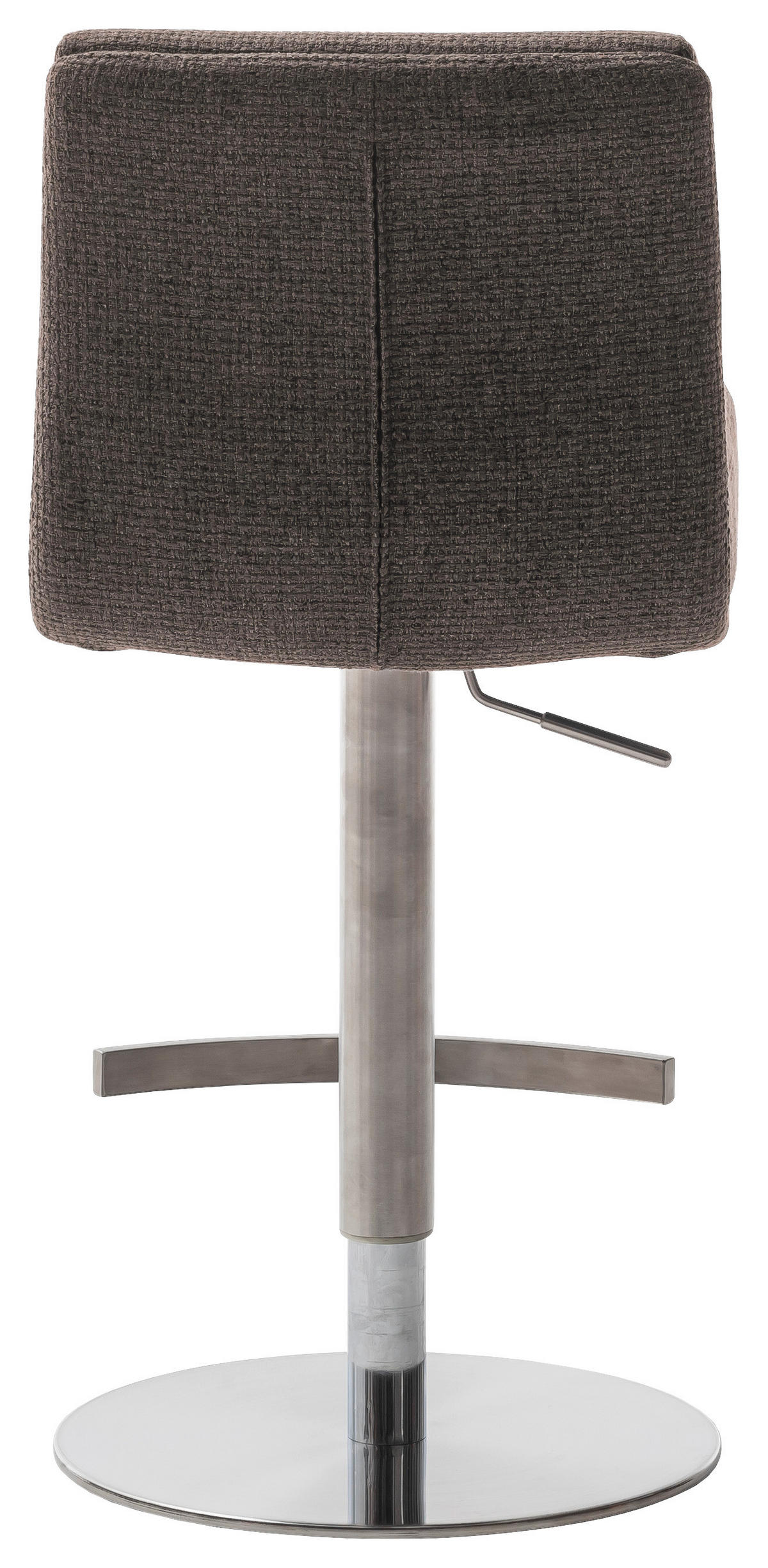 BARHOCKER in Metall, Textil Edelstahlfarben, Cappuccino  - Edelstahlfarben/Cappuccino, Design, Textil/Metall (43/84/52cm) - Dieter Knoll