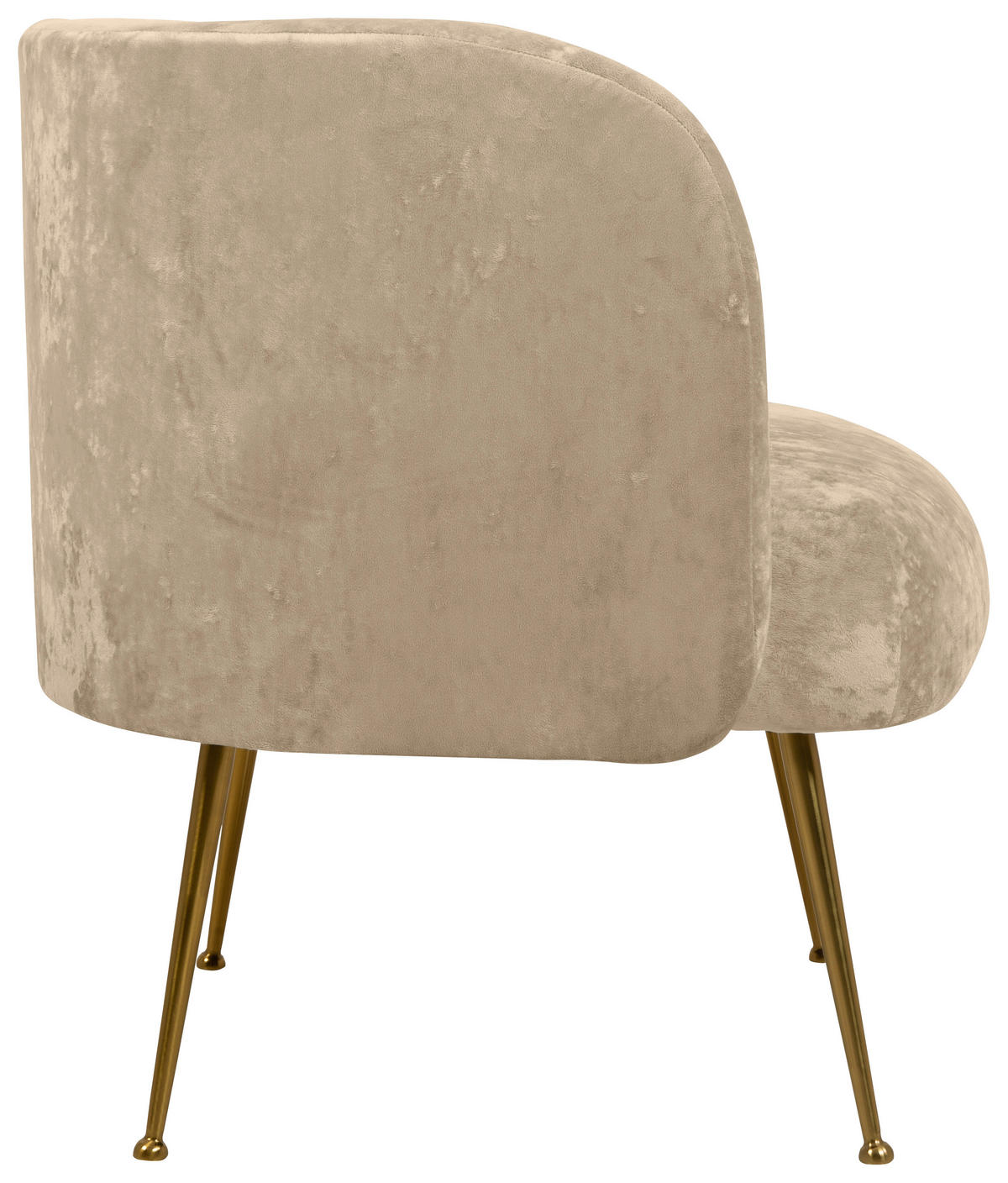 SESSEL in Velours Beige  - Beige/Goldfarben, KONVENTIONELL, Textil (74/77/70cm) - MID.YOU