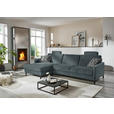 ECKSOFA  in Chenille, Flachgewebe Blau  175/316 cm  - Blau/Schwarz, Design, Textil/Metall (175/316cm) - Dieter Knoll