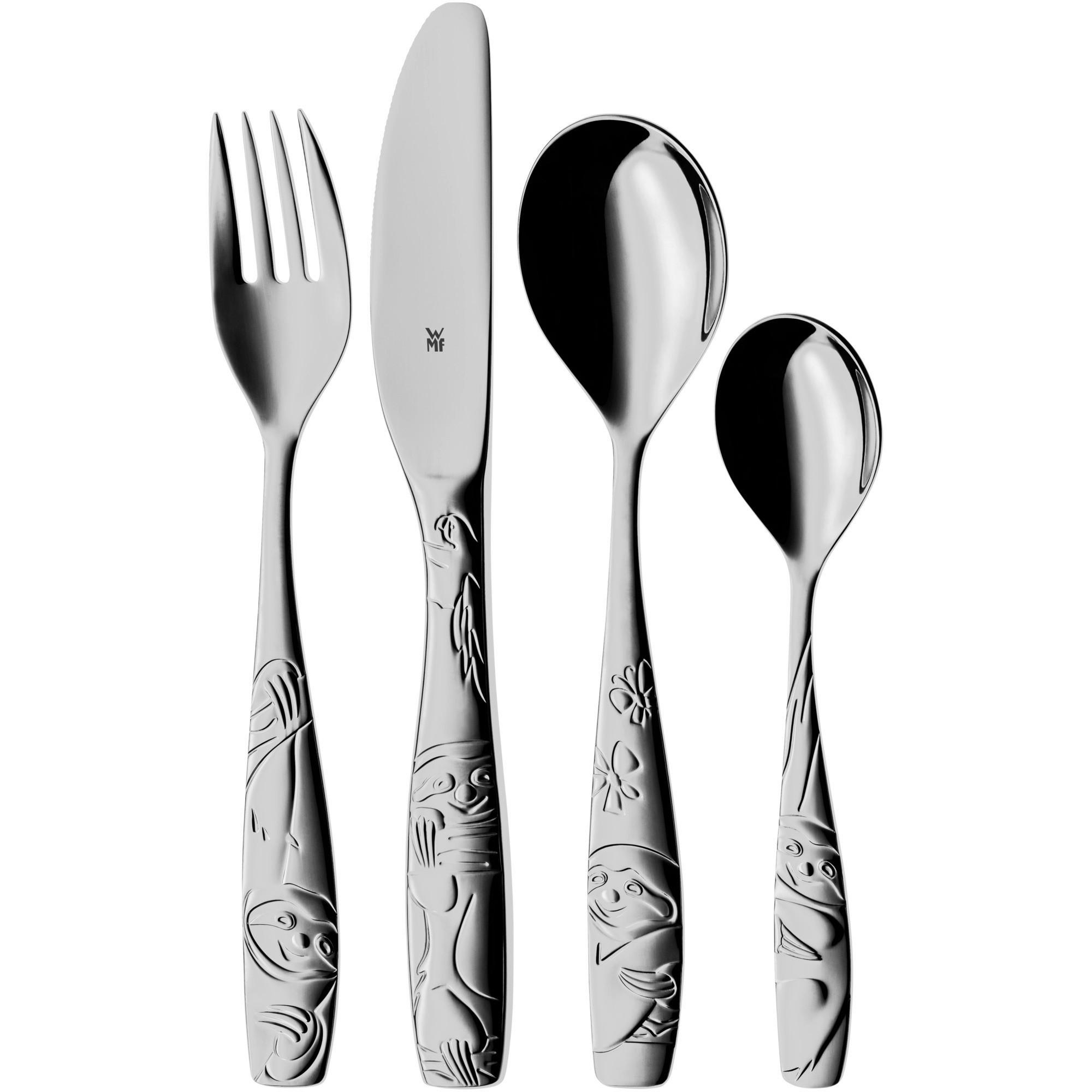 KINDERBESTECK Faultier 4-teilig  - Silberfarben, Design, Metall - WMF