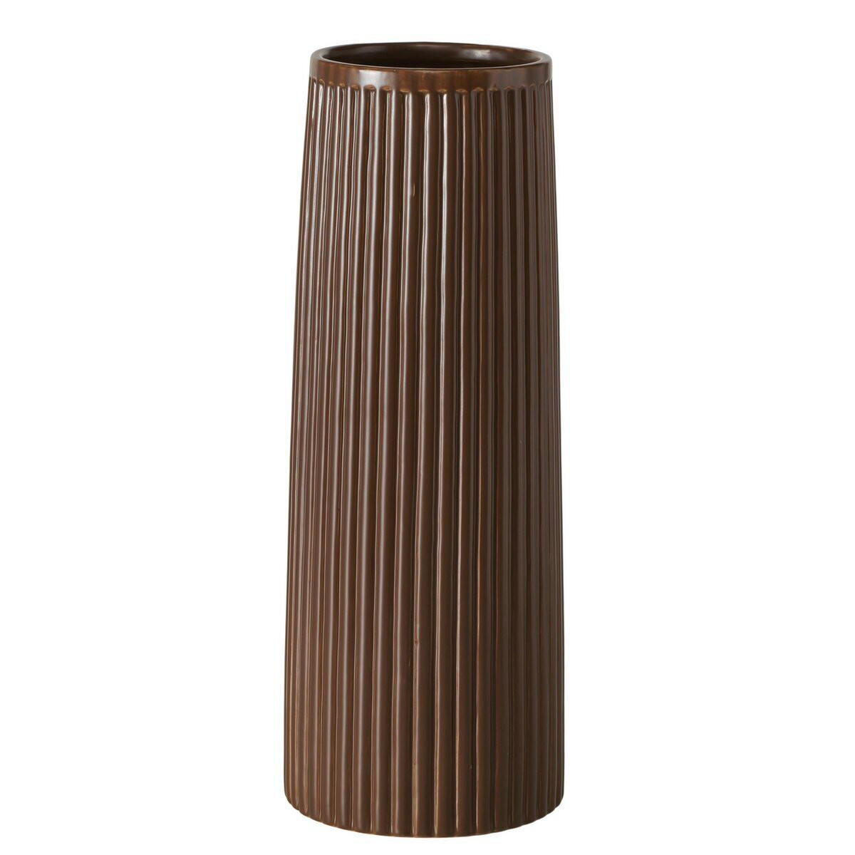 VÁZA, keramika,  - tmavohnedá, Basics, keramika (17/17/45cm)