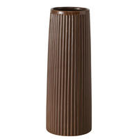 VÁZA, keramika,  - tmavě hnědá, Basics, keramika (17/17/45cm)