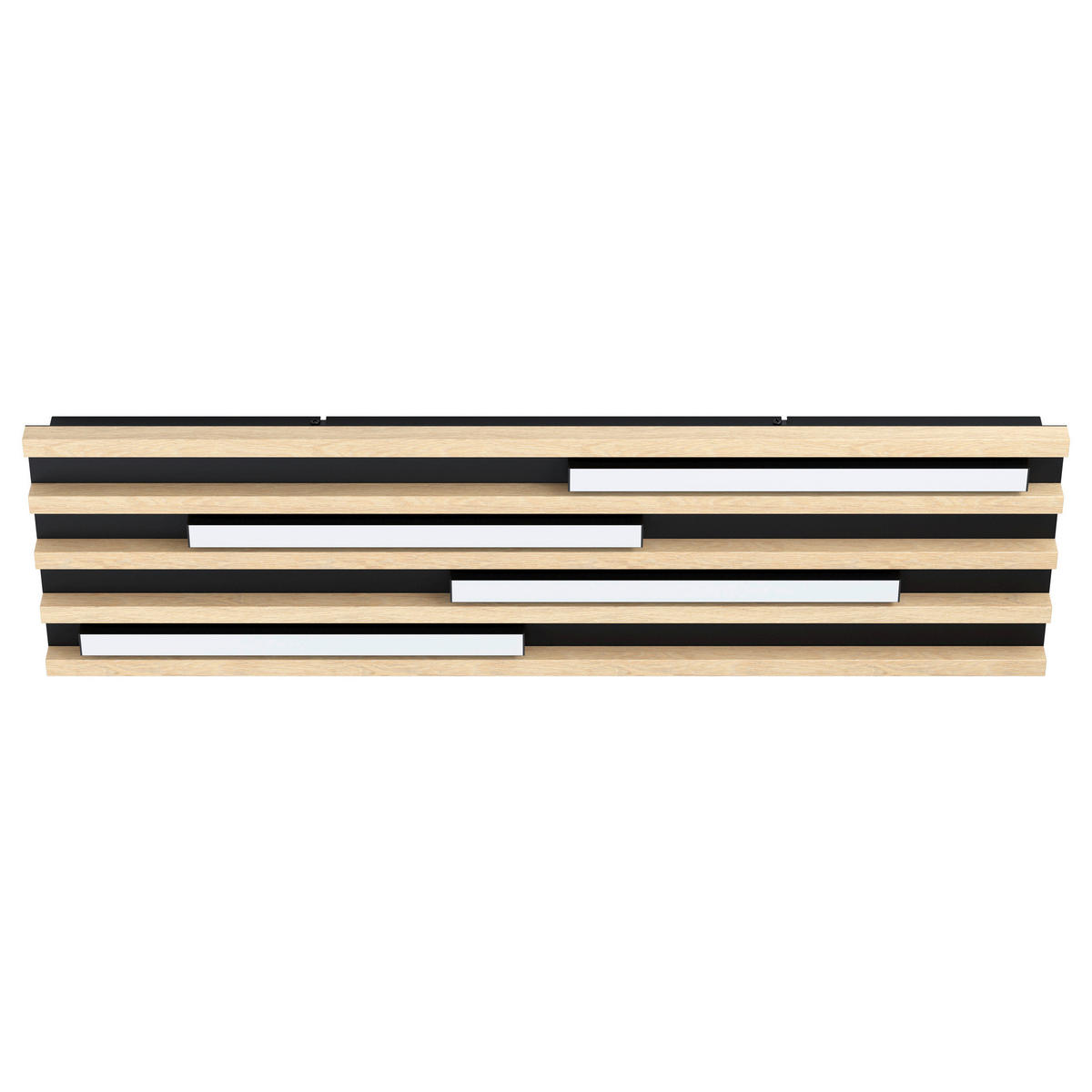 LED-DECKENLEUCHTE 78/22/6 cm   - Schwarz/Braun, KONVENTIONELL, Holz/Metall (78/22/6cm)