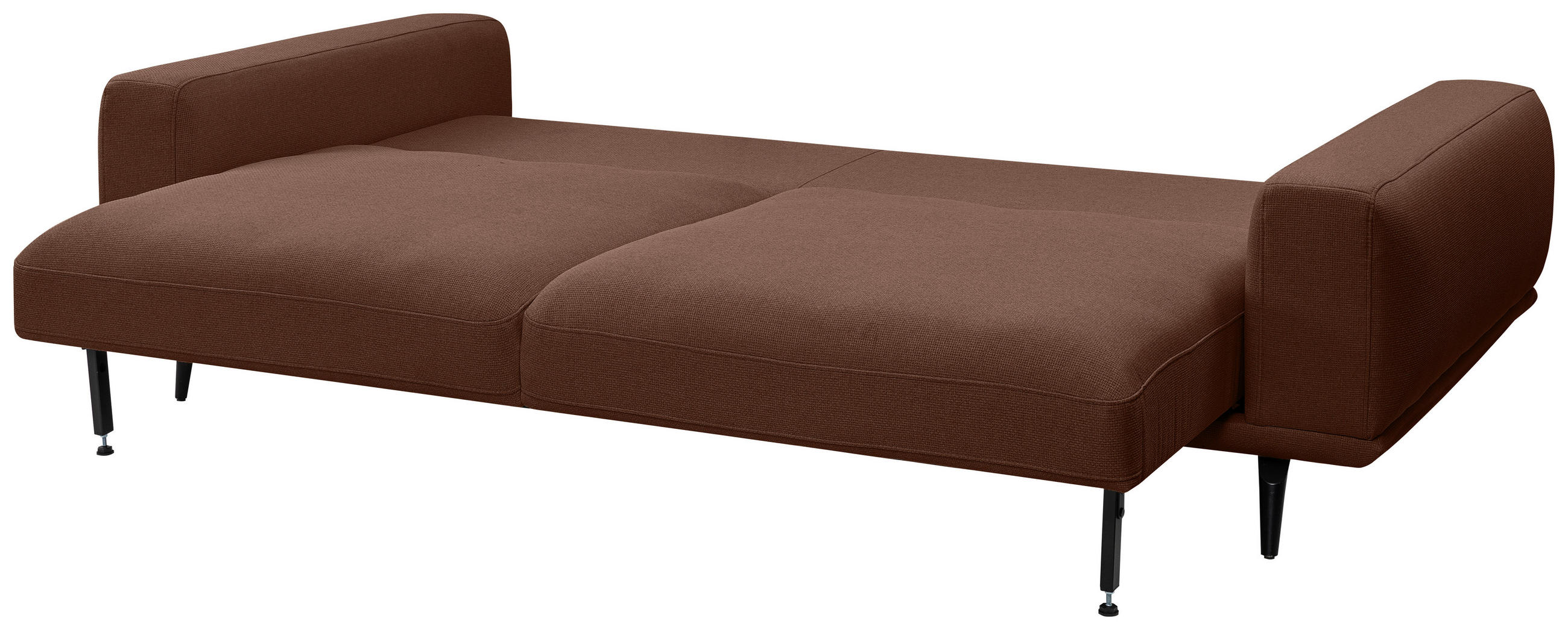 3-SITZER-SOFA in Webstoff Braun  - Schwarz/Braun, MODERN, Textil/Metall (242/89/115cm) - MID.YOU