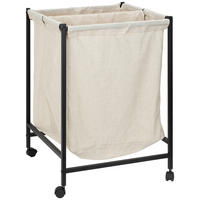 KOŠ NA PRÁDLO, černá - černá, Moderní, kov/textil (55/80/56cm) - PBJ