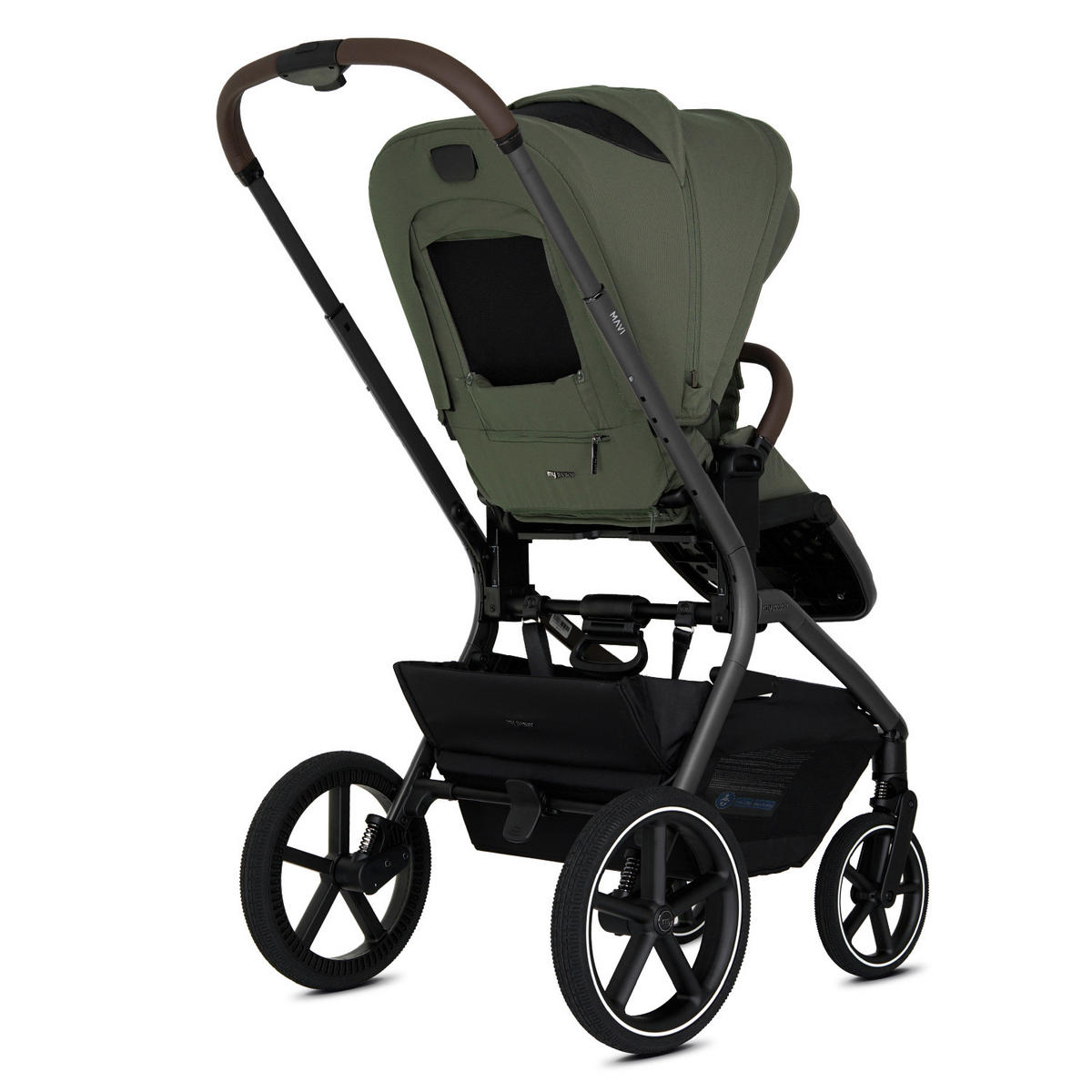 KINDERWAGENSET MAVI 3in1 Premium  - Anthrazit/Olivgrün, Basics, Textil/Metall (92/55/110,5cm) - My Junior