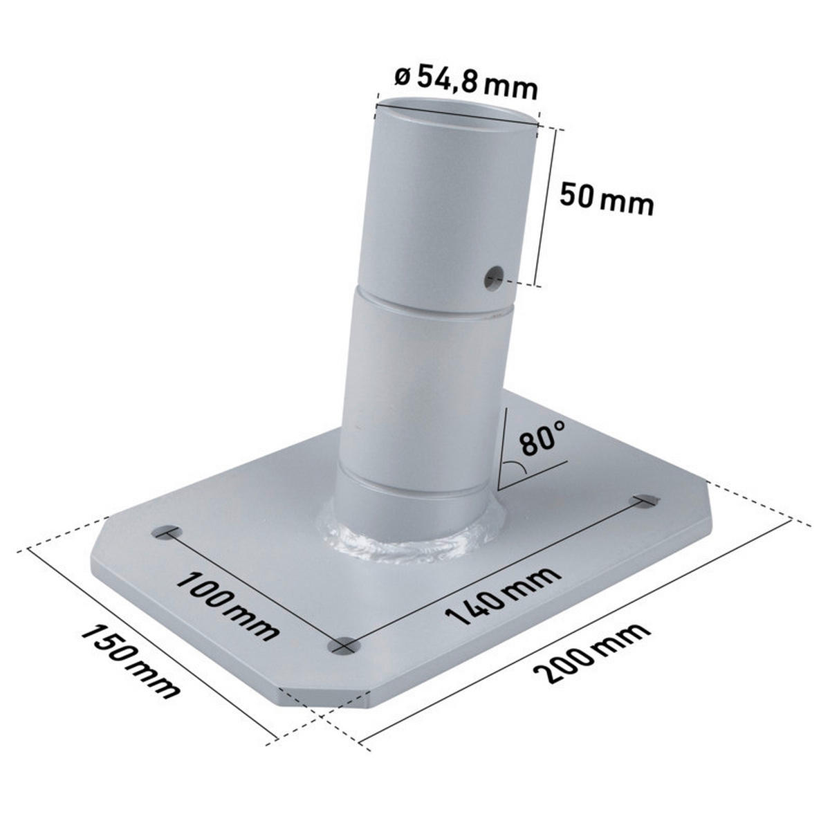 DRŽÁK NA TERASU  - šedá, Basics, kov (15/20/15cm)