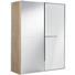 SCHWEBETÜRENSCHRANK in Weiß, Sonoma Eiche - Chromfarben/Weiß, Design, Glas/Holzwerkstoff (167/222/68cm) - Moderano SCHWEBETÜRENSCHRANK in Weiß, Sonoma Eiche - Chromfarben/Weiß, Design, Glas/Holzwerkstoff (167/222/68cm) - Moderano
