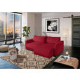 2,5-SITZER  in Flachgewebe Rot  - Rot/Schwarz, Design, Kunststoff/Textil (240/70/125cm) - Xora