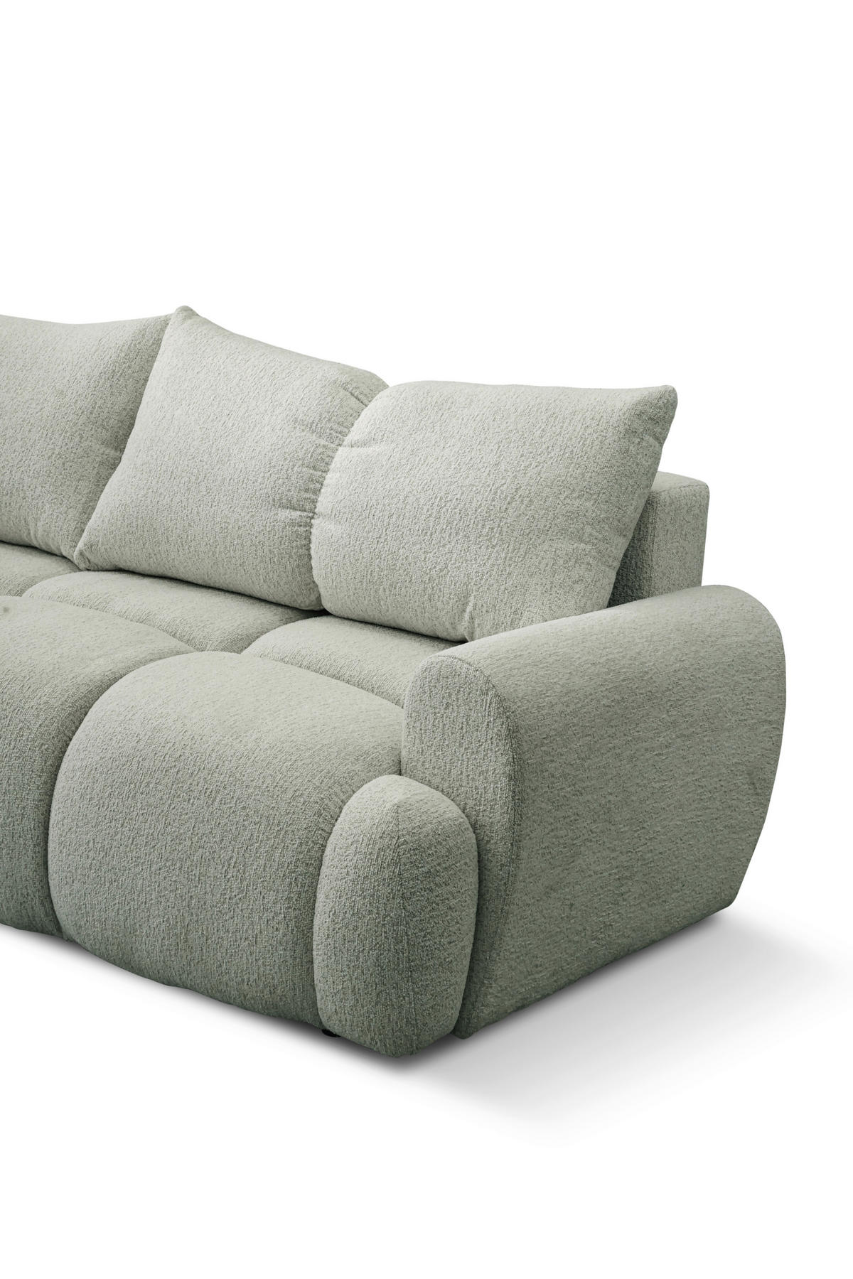 SCHLAFSOFA ALBA Struktur Olivgrün  inkl. Bettkasten, Schlaffunktion  - Schwarz/Olivgrün, Design, Holz/Textil (242/93/104cm) - MID.YOU