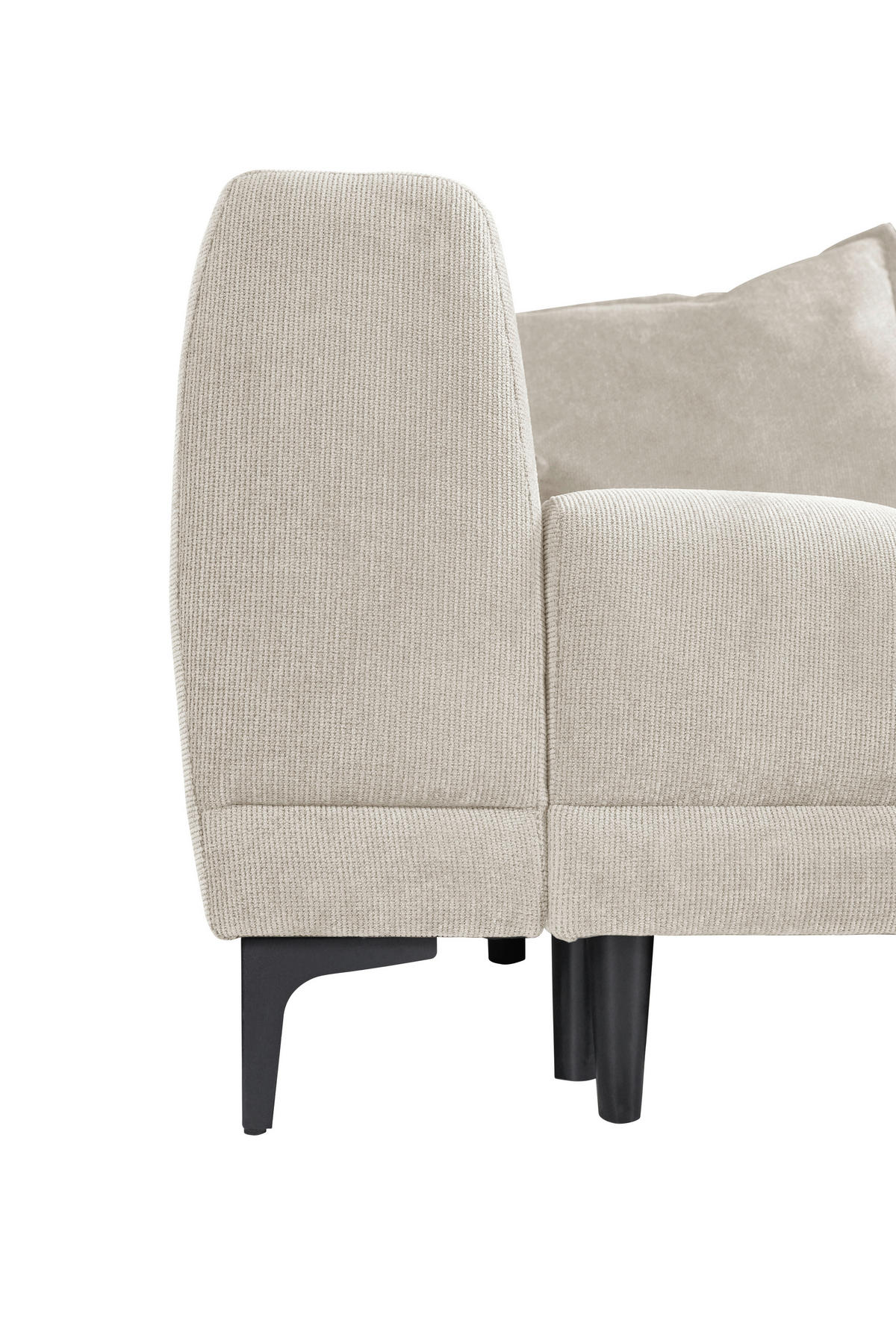 SCHLAFSOFA in Struktur Creme  - Creme/Schwarz, Design, Holz/Holzwerkstoff (247/94/90cm) - MID.YOU