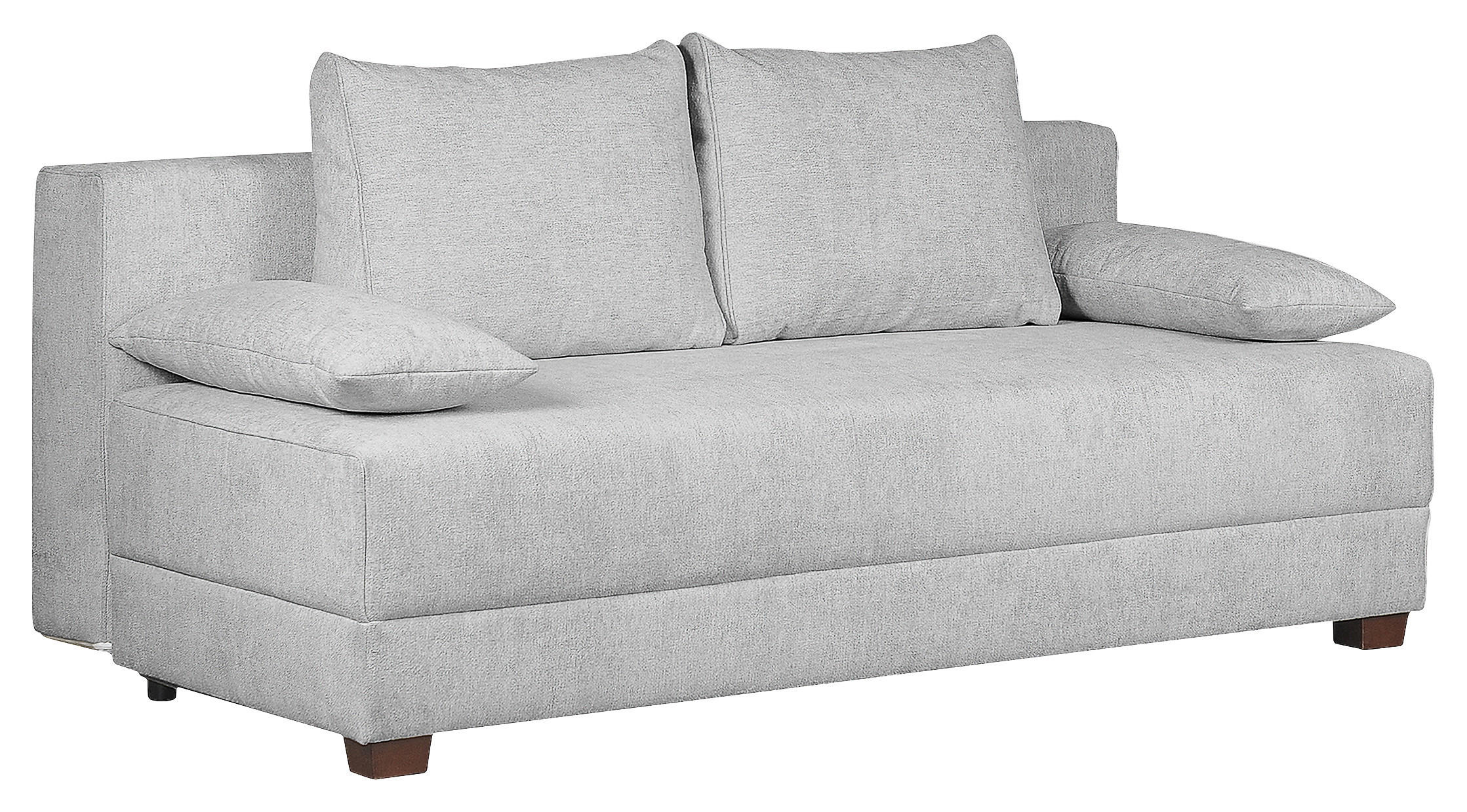 SCHLAFSOFA Webstoff Hellgrau  - Dunkelbraun/Hellgrau, Design, Holz/Textil (202/85/110cm) - MID.YOU