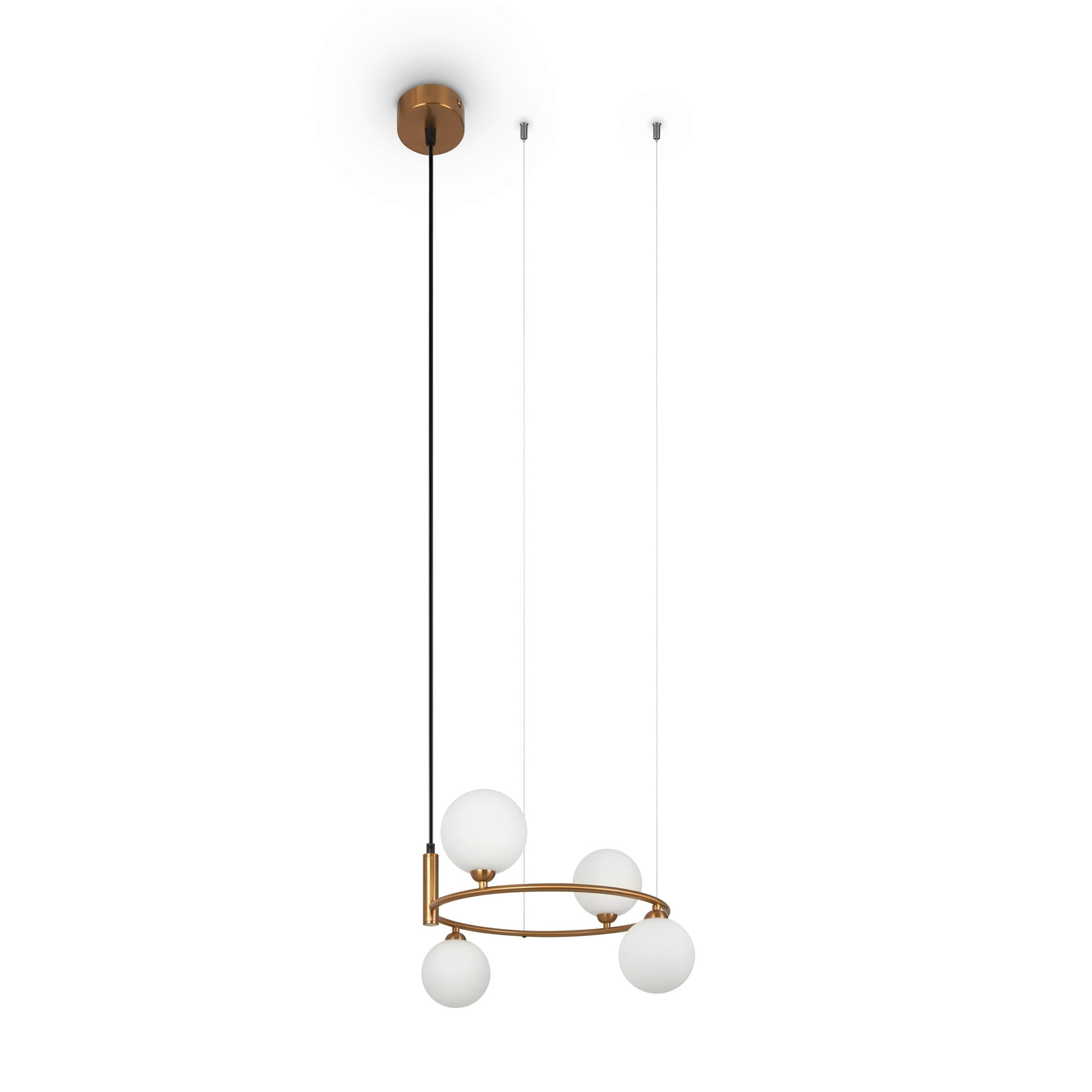 PENDELLEUCHTE 39/28 cm  - Messingfarben/Weiß, Trend, Glas/Metall (39/28cm) - MAYTONI