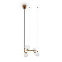 PENDELLEUCHTE 39/28 cm    - Weiss/Messingfarben, Trend, Glas/Metall (39/28cm) - MAYTONI