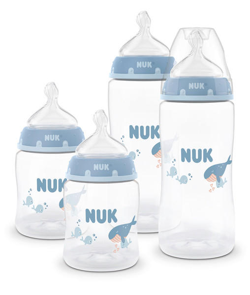 FLÄSCHCHENSET First Choice 4-teilig  - Pastellblau, Basics, Kunststoff (13/13/18,7cm) - NUK