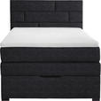 BOXSPRINGBETT 100/200 cm  in Dunkelgrau  - Wengefarben/Dunkelgrau, KONVENTIONELL, Textil (100/200cm) - Carryhome