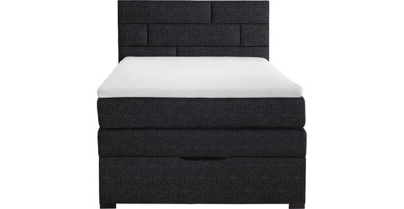 BOXSPRINGBETT 100/200 cm  in Dunkelgrau  - Wengefarben/Dunkelgrau, KONVENTIONELL, Textil (100/200cm) - Carryhome