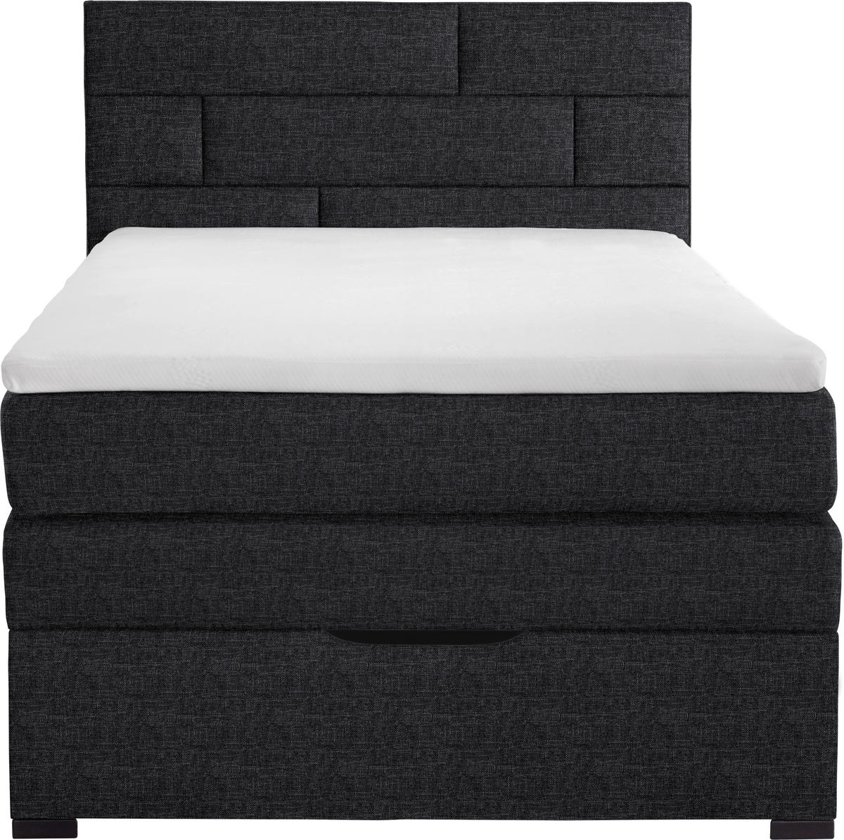 BOXSPRINGBETT 100/200 cm  in Dunkelgrau  - Wengefarben/Dunkelgrau, Konventionell, Textil (100/200cm) - Carryhome
