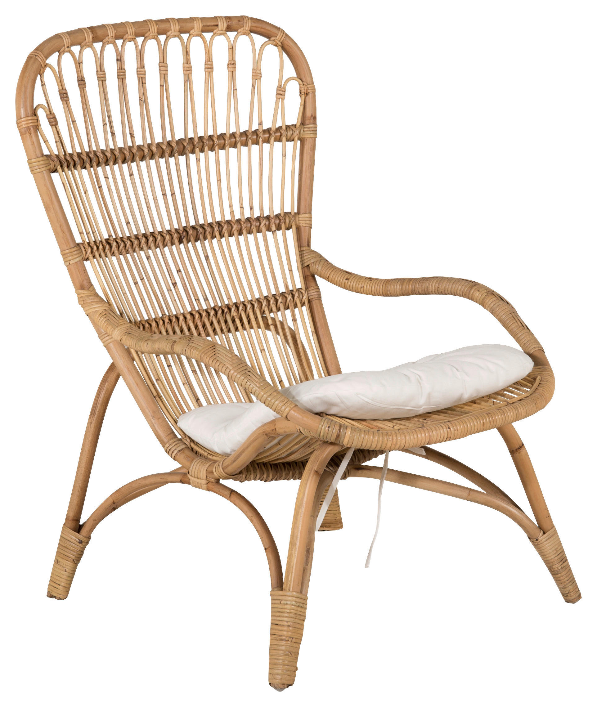 LOUNGESESSEL in Holz Braun, Weiß  - Braun/Weiß, KONVENTIONELL, Holz (66/95/131cm) - Gardenson