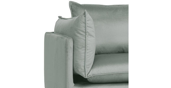 ECKSOFA in Samt Hellgrau 241/200 cm - Hellgrau/Schwarz, Design, Textil/Metall (241/200cm) - Carryhome