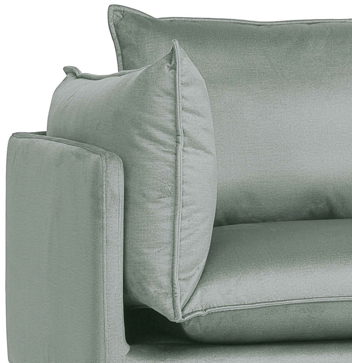 ECKSOFA Hellgrau Samt  - Hellgrau/Schwarz, Design, Textil/Metall (241/200cm) - Carryhome