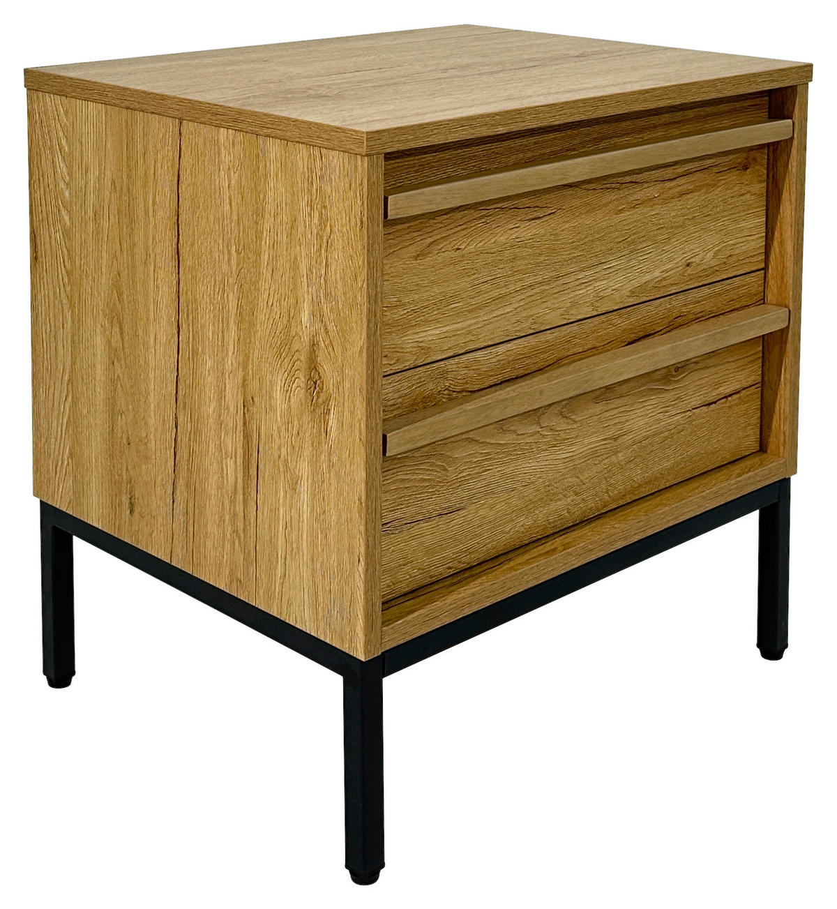 SÄNGBORD i ekfärgad  - svart/ekfärgad, Design, metall/trämaterial (50/51/40cm) - Xora