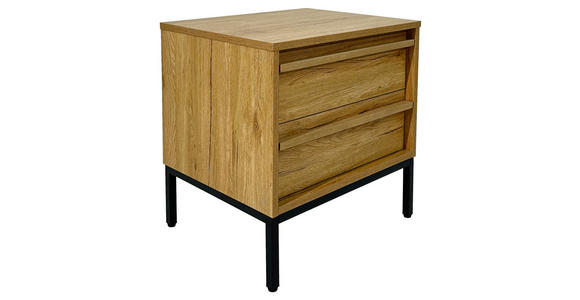NACHTKÄSTCHEN in Eichefarben  - Eichefarben/Schwarz, Design, Holz/Holzwerkstoff (50/51/40cm) - Xora