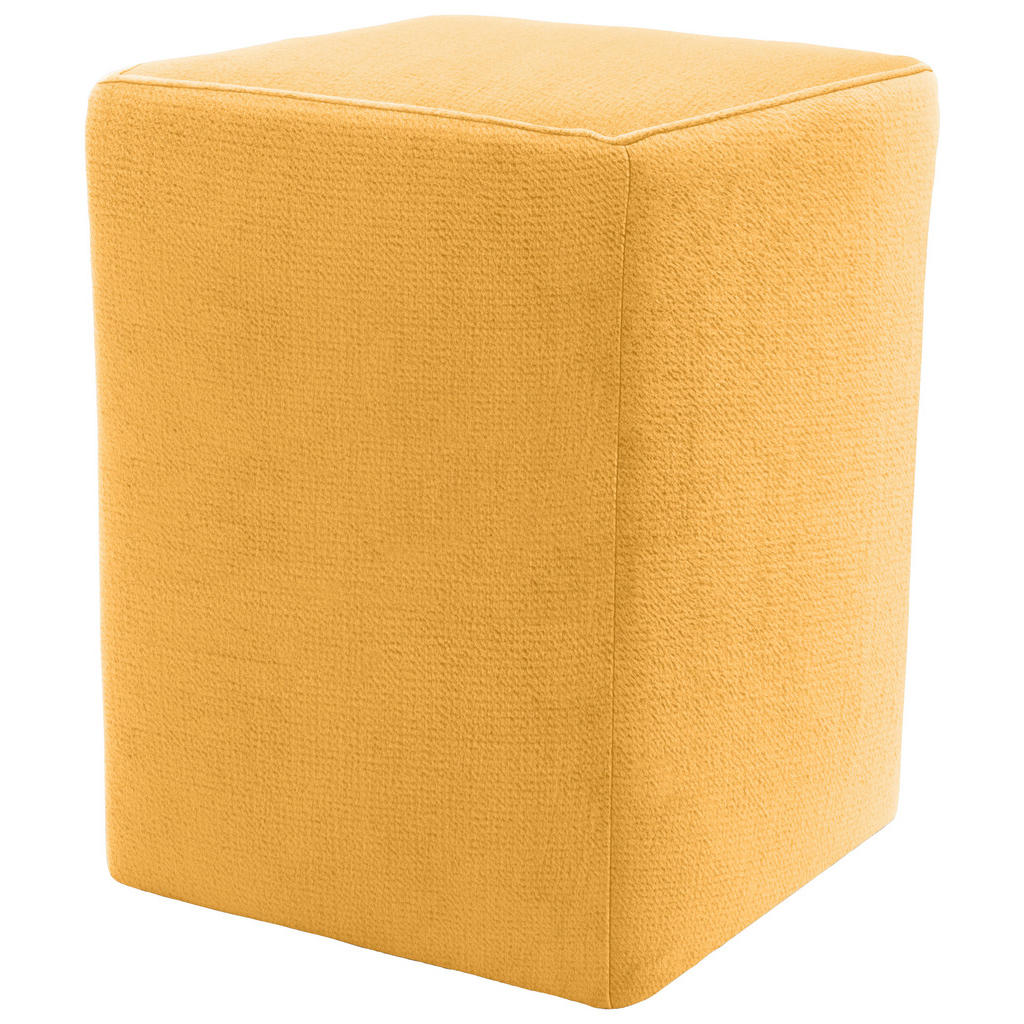 Thumbnail - Looks by W.Joop Hocker Looks XX, Gelb, Textil, Uni, Füllung: Schaumstoff, quadratisch, 38x47x38 cm, Made in EU, FSC Mix,...