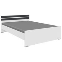 BETT 140/200 cm  in Graphitfarben, Weiß  - Alufarben/Graphitfarben, KONVENTIONELL (140/200cm) - Boxxx