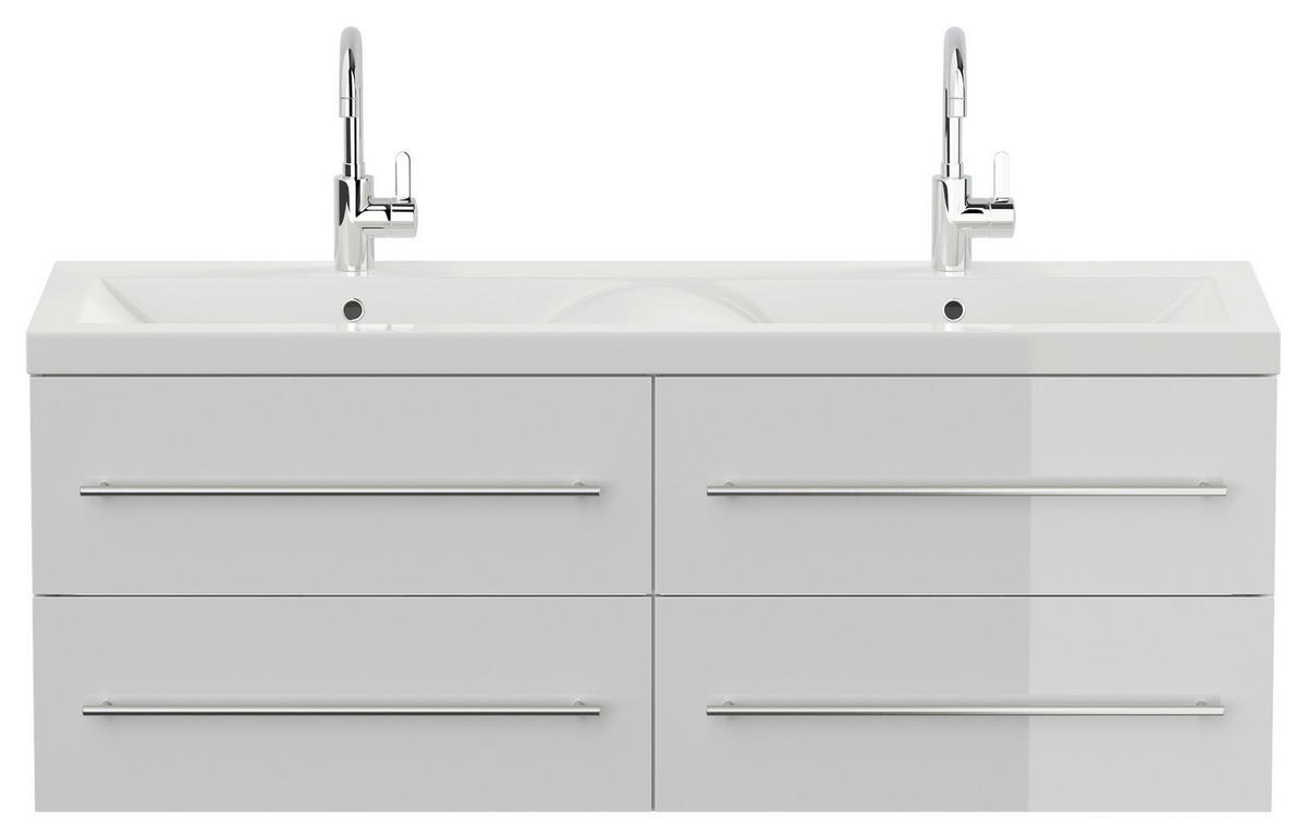 WASCHTISCHKOMBI 160 cm  - Weiß Hochglanz/Weiß, Basics, Holzwerkstoff/Stein (160cm) - MID.YOU