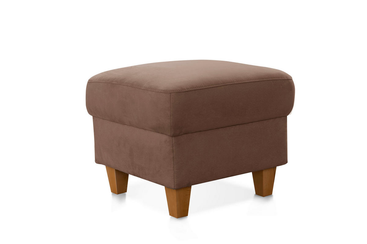 HOCKER in Textil Braun  - Eichefarben/Braun, Konventionell, Holz/Textil (58/48/58cm) - Sit & More
