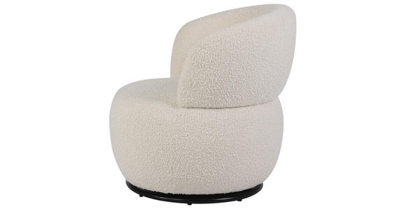 SESSEL in Bouclé Weiß  - Schwarz/Weiß, Design, Textil/Metall (73.5/72.5/71.5cm) - Xora