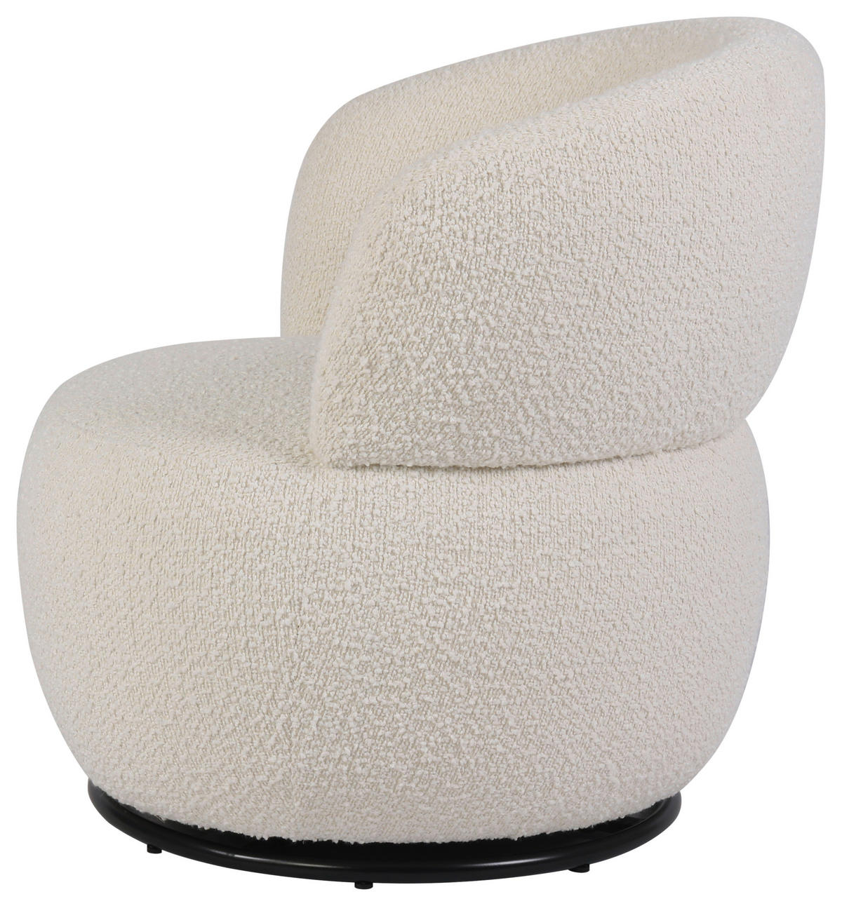 SESSEL in Bouclé Weiß  - Schwarz/Weiß, Design, Textil/Metall (73.5/72.5/71.5cm) - Xora