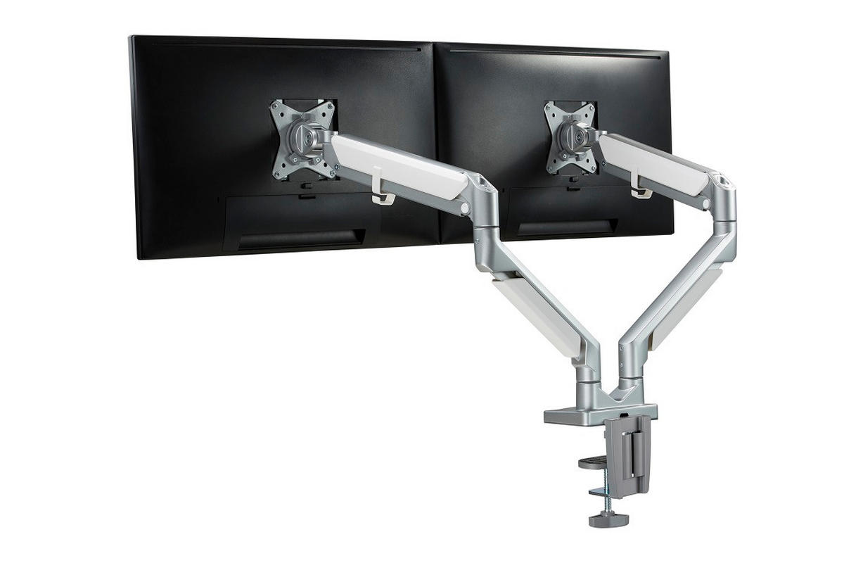MONITOR-HALTERUNG Metall, Kunststoff Grau, Weiß  - Weiß/Grau, Design, Kunststoff/Metall (110/69,7/11,6cm) - Boxxx