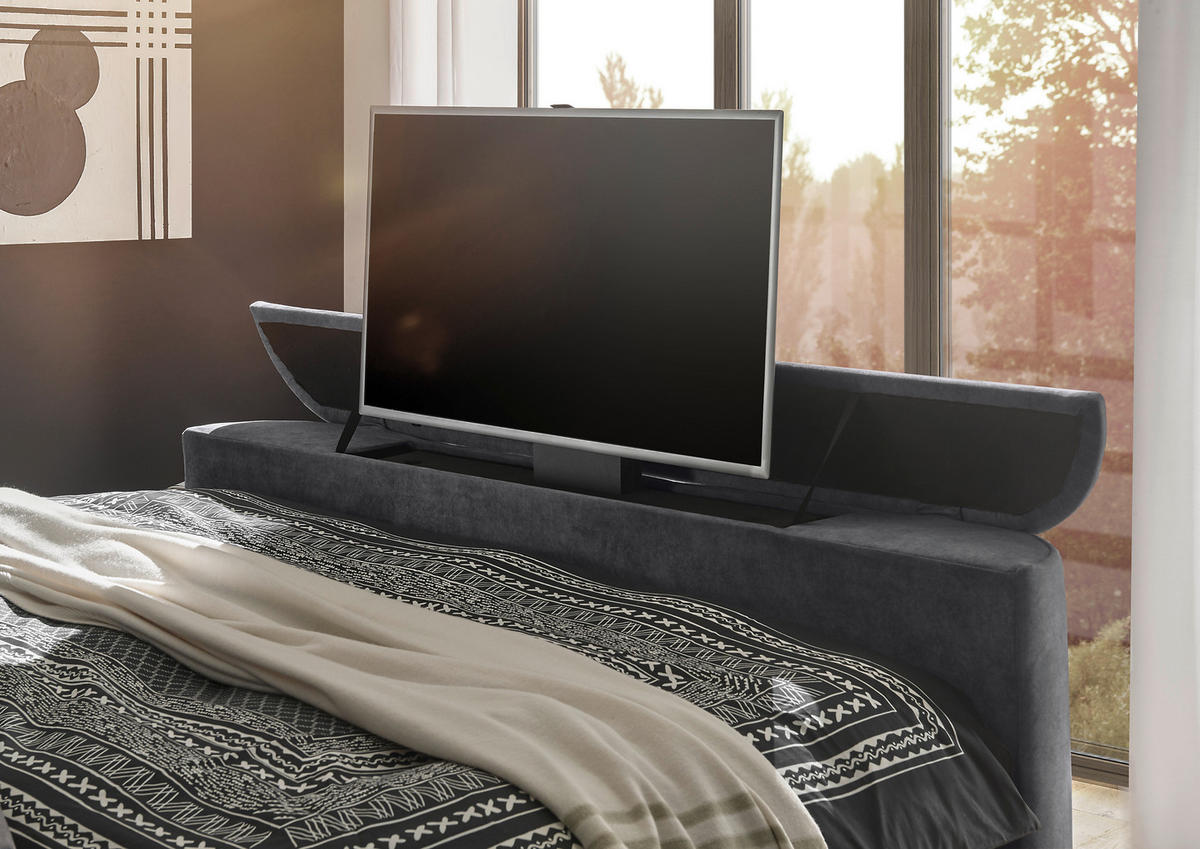 BOXSPRINGBETT 180/200 cm  in Anthrazit  - Anthrazit, MODERN, Holzwerkstoff/Kunststoff (180/200cm) - MID.YOU