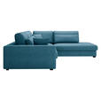 ECKSOFA Blau Cord  - Blau/Schwarz, KONVENTIONELL, Kunststoff/Textil (314/250cm) - Carryhome